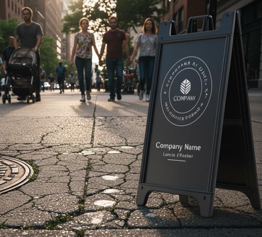 Custom A Frame Sidewalk Sign: 2 Full-Color 24x36 Inserts