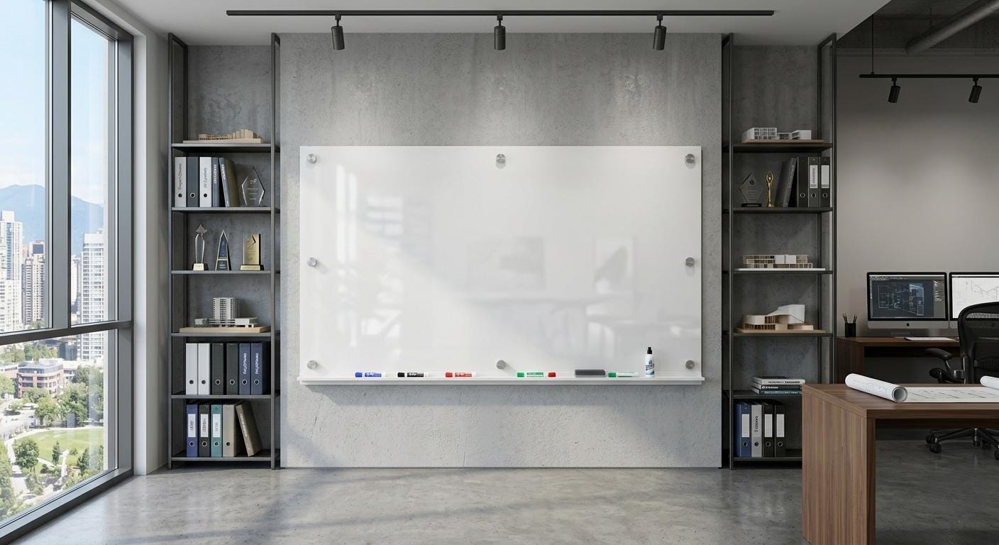 Large Frameless Acrylic Dry Erase Board, Clear Plexiglass Wall Whit...