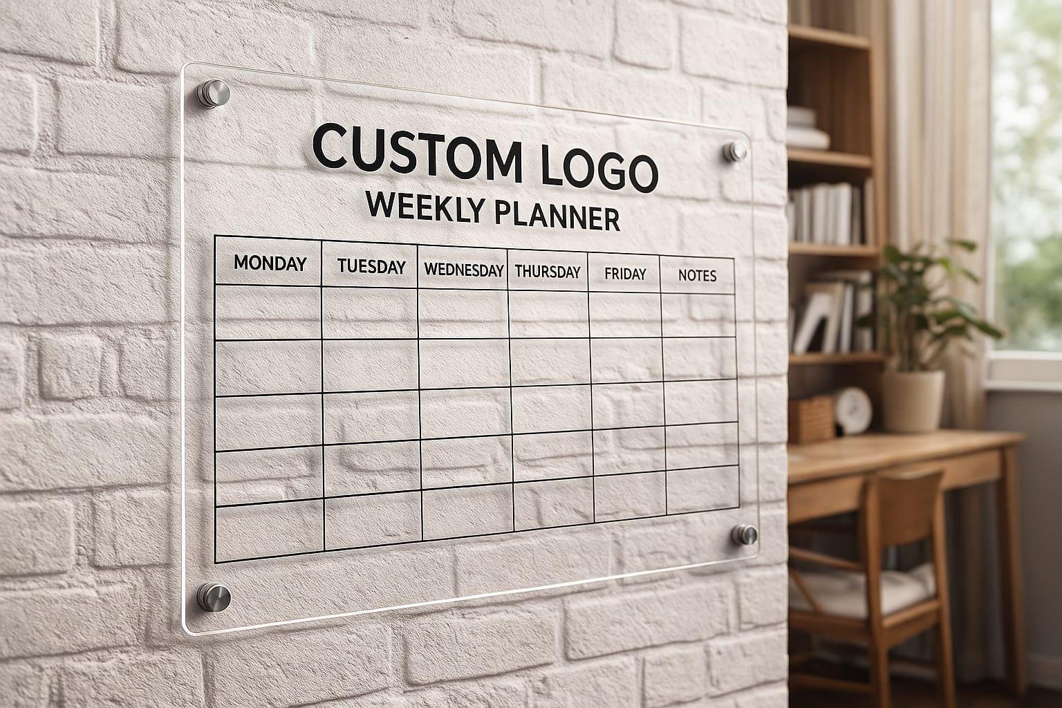 Personalized Acrylic Planner, Custom Wall Calendar (Weekly Layout)