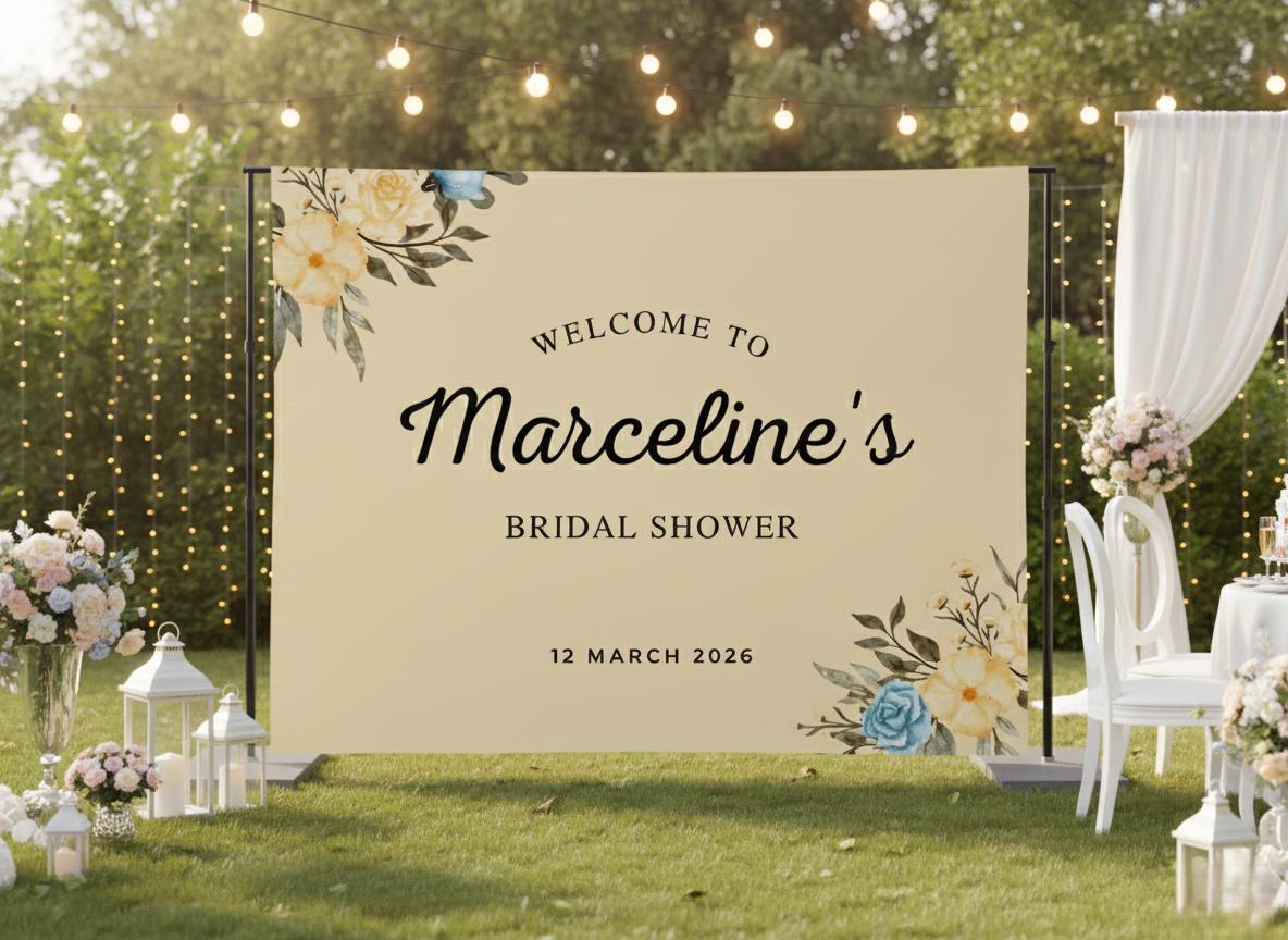 Custom Bridalshower Backdrop Banner , Personalized Design for Brida...