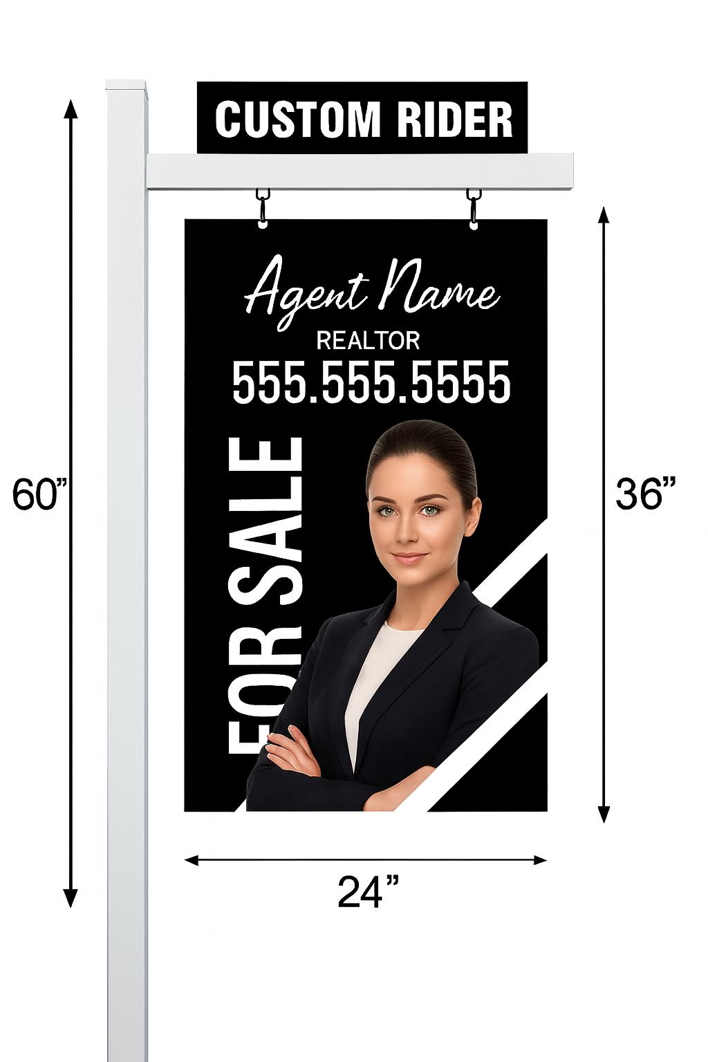 Custom Real Estate Sign, UV Print ACM Metal, PVC Post
