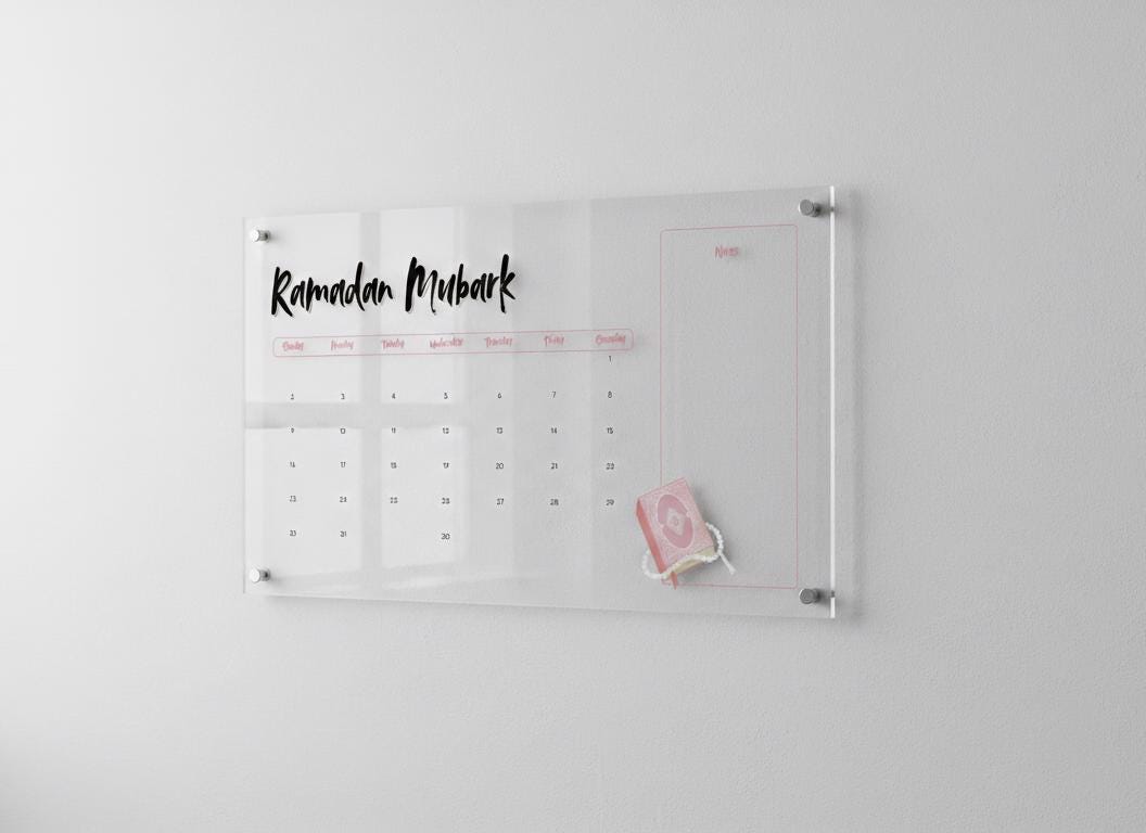 Ramadan Dry Erase Calendar Board, Rmadan Calender , Ramadan 2026 , ...