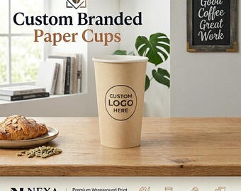 Custom Branded Paper Cups: Full Color Wraparound Logo Printing