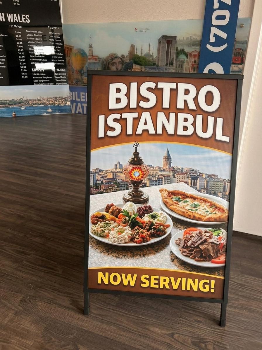A-Frame Sidewalk Sign: Custom Metal Sandwich Board (Outdoor Ready)