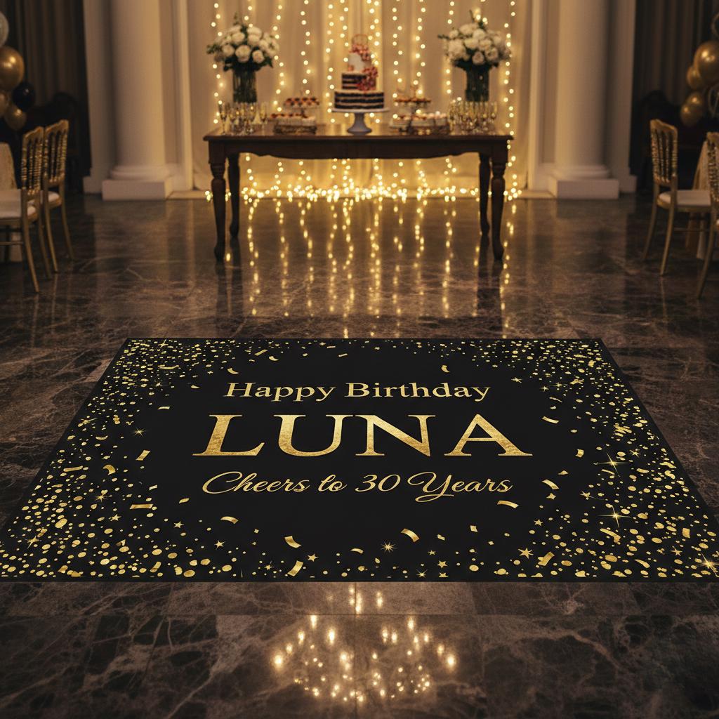Customize Birthday Decal , Floor Vinyl Sticker, Custom Printed , Re...