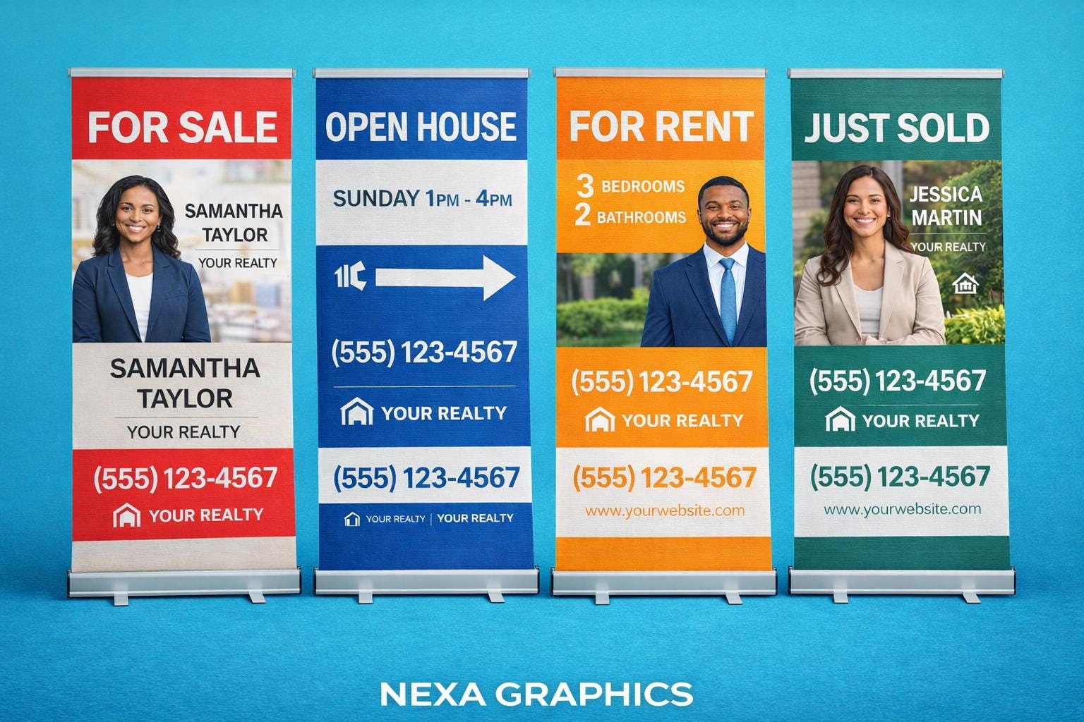 Custom Real Estate Retractable Banner | 33" x 81" Vinyl