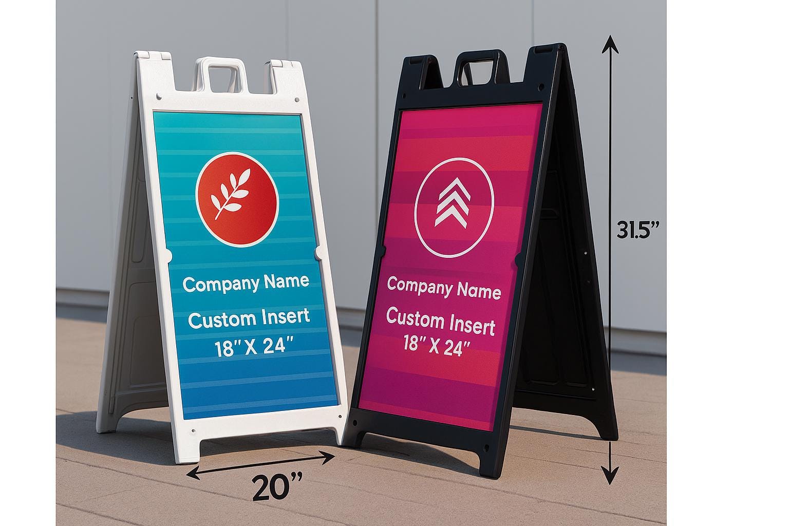 Custom A-Frame Sidewalk Sign: 2 Full-Color 18x24 Inserts