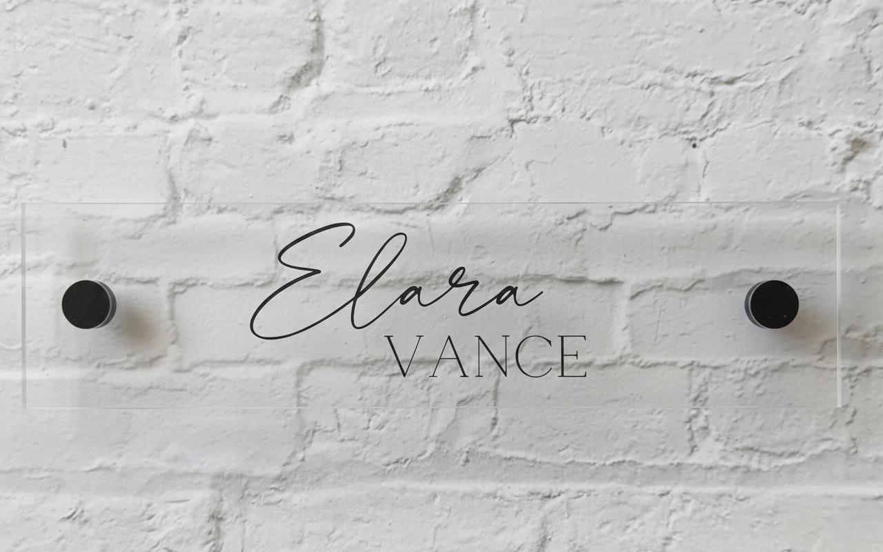 Custom Acrylic Name Sign, Modern Office Decor