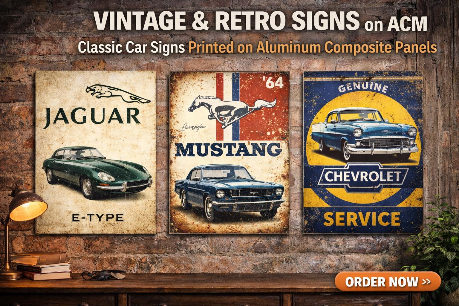 Vintage Car Metal Sign | Retro Garage Man Cave Decor
