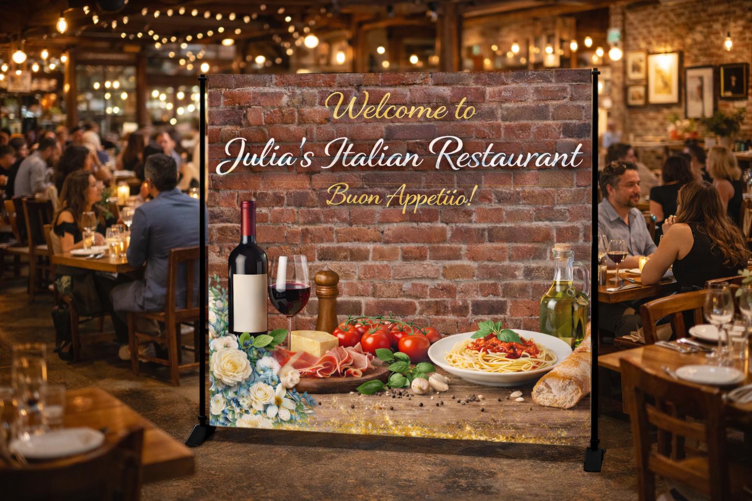 Custom Restaurant Backdrop , Restaurant & Event Banner