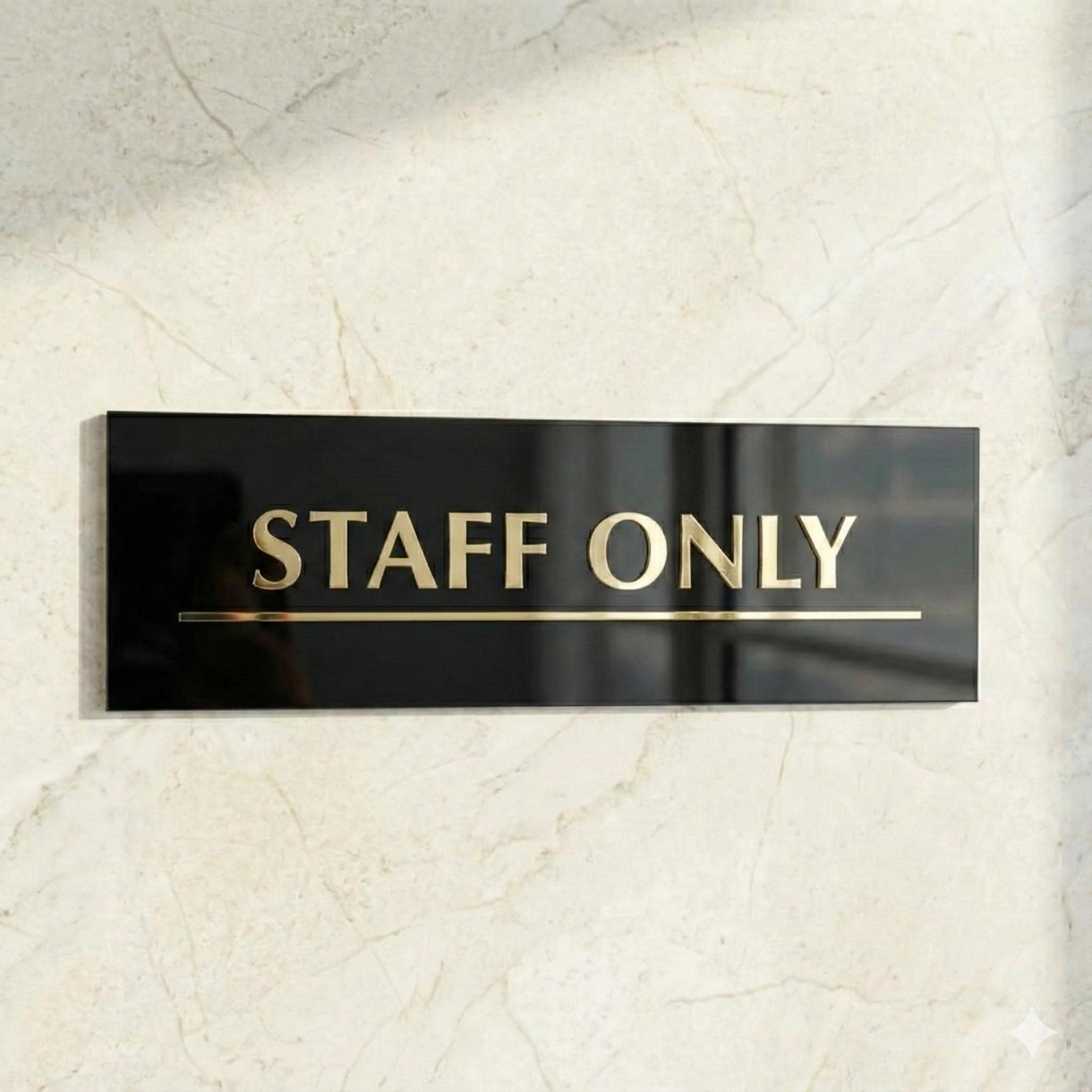 Custom Acrylic Business Staff Only Sign, 12" x12"
