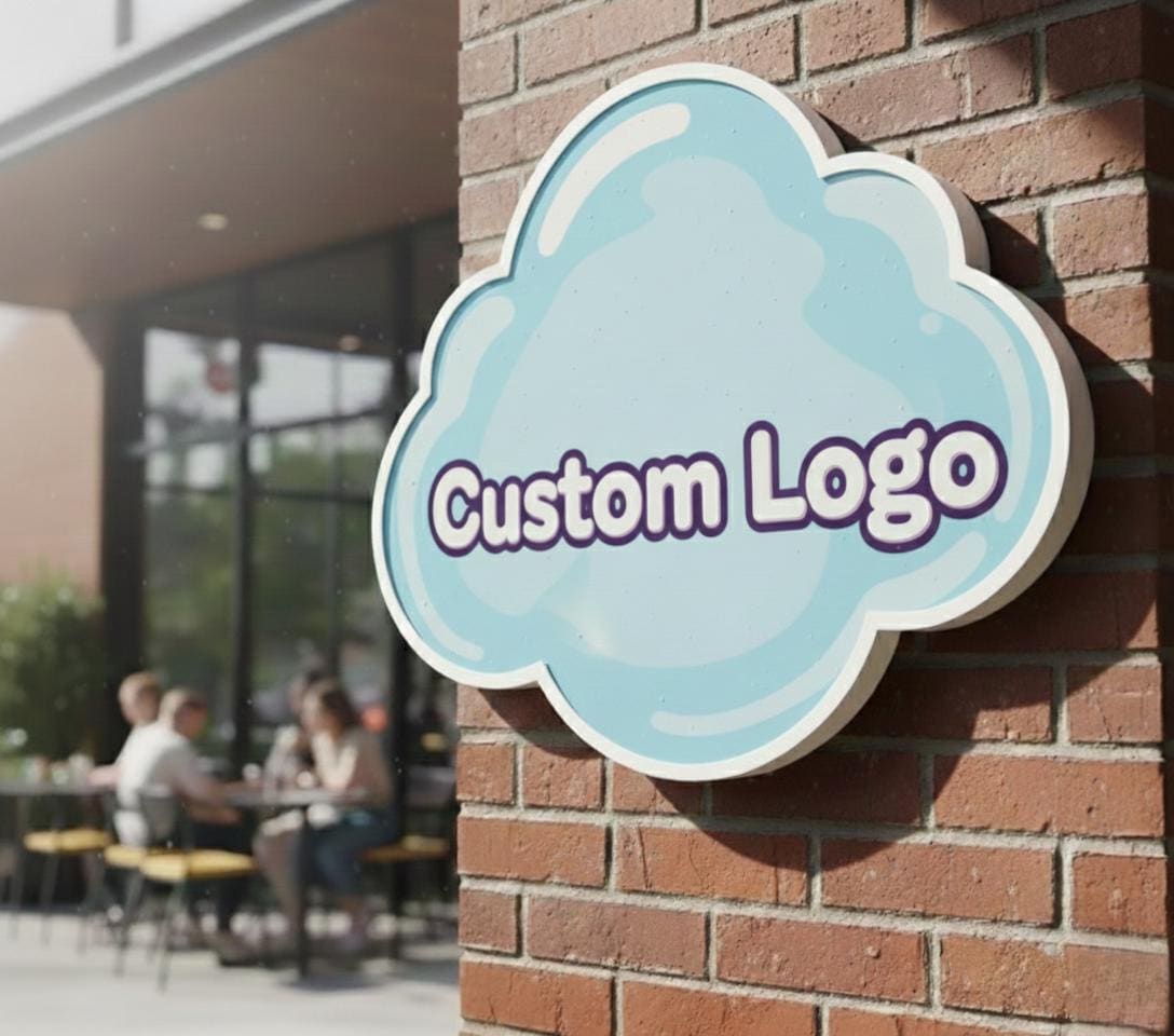 Custom Cut PVC Logo Sign, Indoor/Outdoor Business Decor