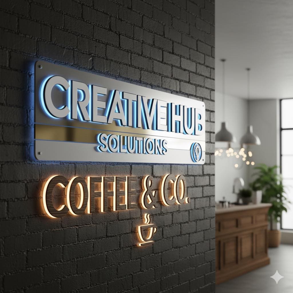 Custom Laser Cut Mirror Acrylic Business Logo Sign on Acrylic