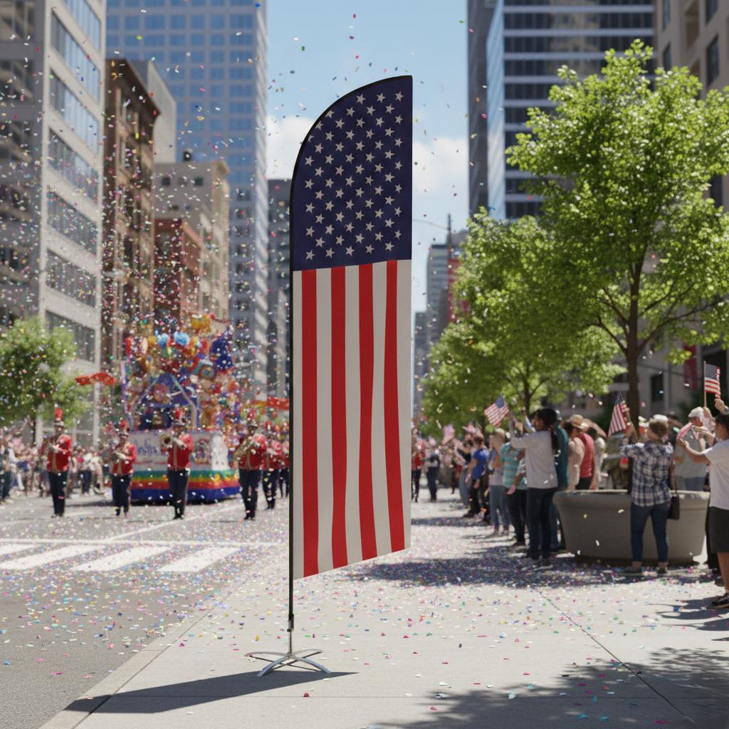 Custom American Feather Flag, Business Advertising Banner