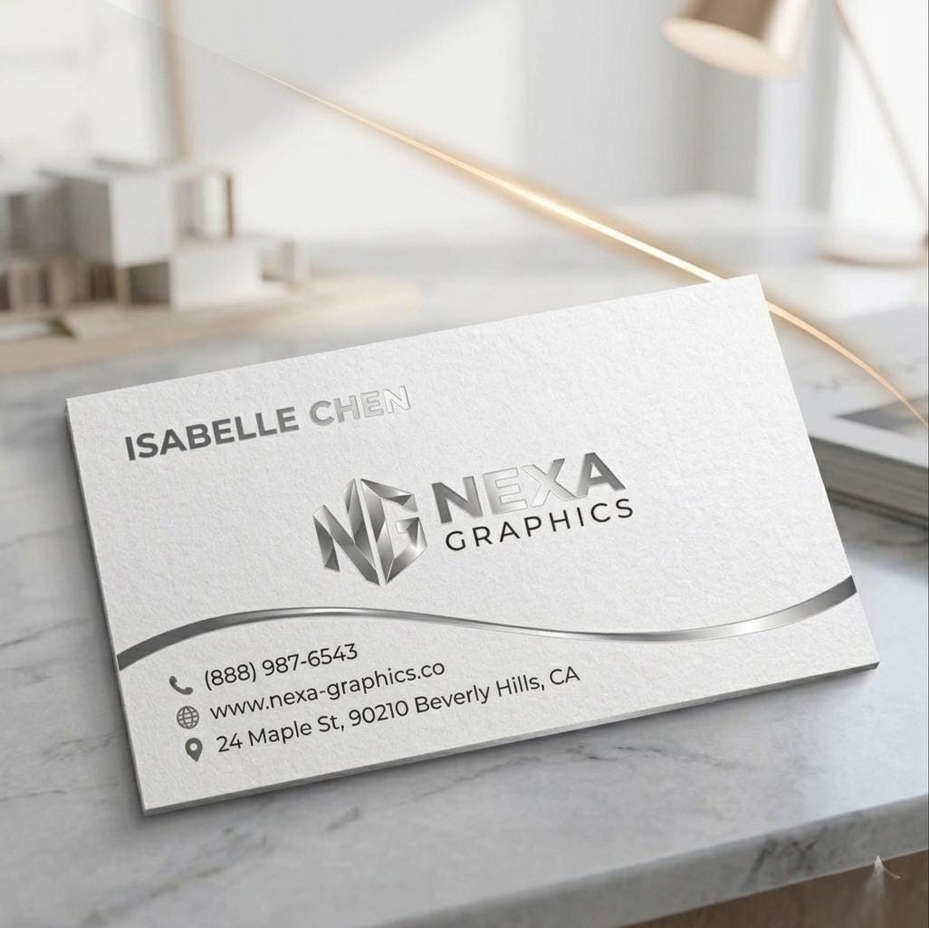 250 Custom Business Cards - Glossy or Matte Finish, Double-Sided P...