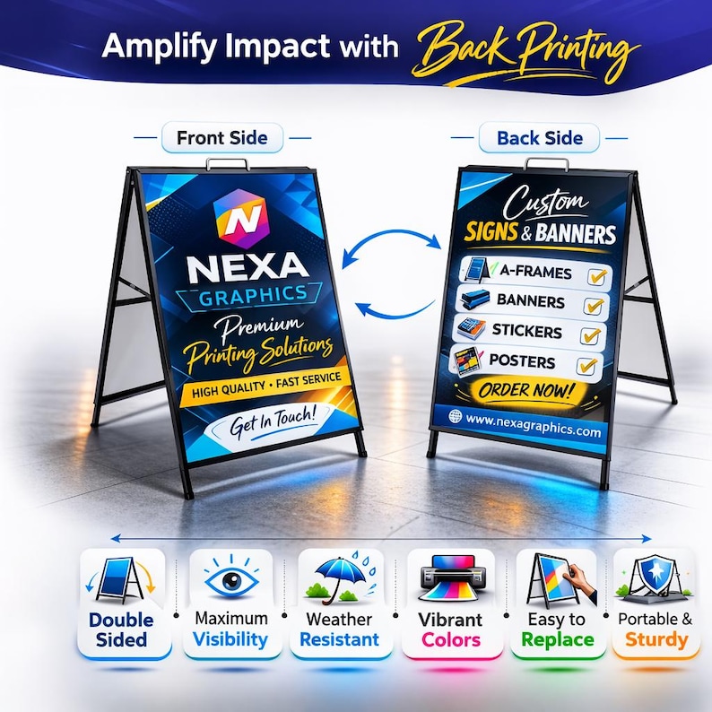 Feature Sign Custom A-frame Sidewalk Sign, Double Sided UV Printed Advertising Board ...