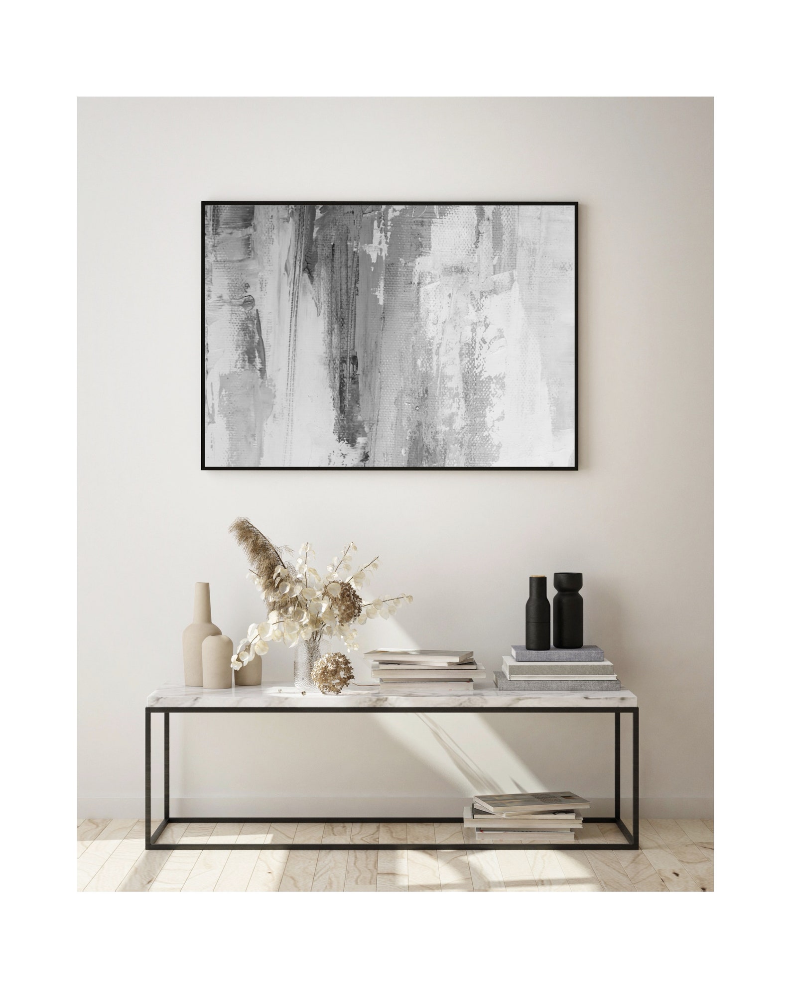 Grey abstract canvas effect print poster Etsy