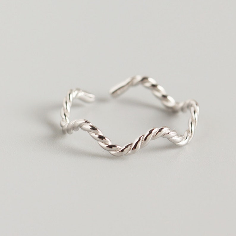 925 Sterling Silver Ring Simple Ring Stackable Rings Woman Ring String Ring Adjustable Ring R020
