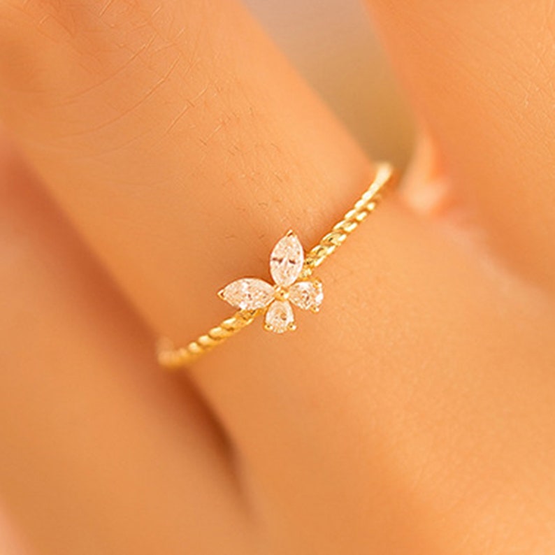 Thin Ring Dainty Ring 925 Sterling Silver Ring Stacking Ring CZ Diamond Ring for Women Jewelry Lover Gift R89