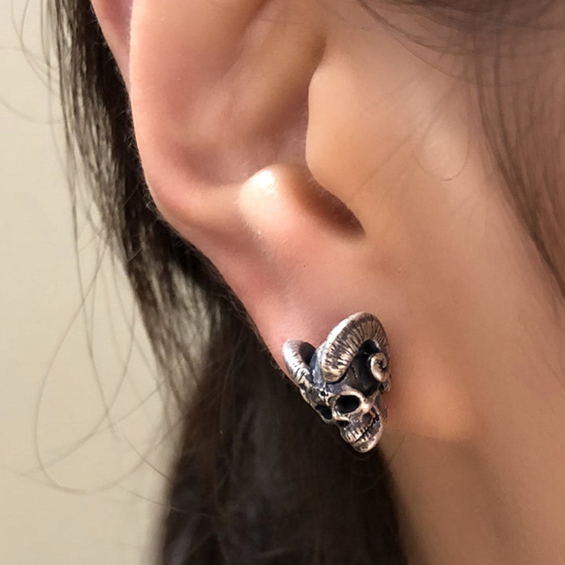 1 Piece Gothic Earrings 925 Sterling Silver Eearrings Punk Etsy