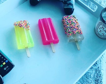 Paletas de hielo de resina, Paleta, POP ART, Arte visual, escultura, decoración de mesa de centro, Paletas de hielo