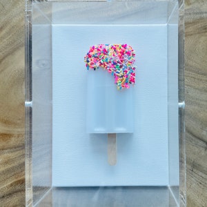 Pop Art Popsicle Sculpture: Acrylic Framed Individual Pop