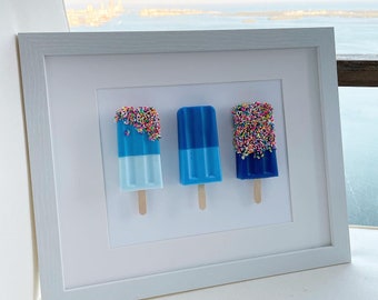 Lámina decorativa personalizada con diseño de paleta de helado degradada – Decoración colorida para la cocina (30 x 38 cm)