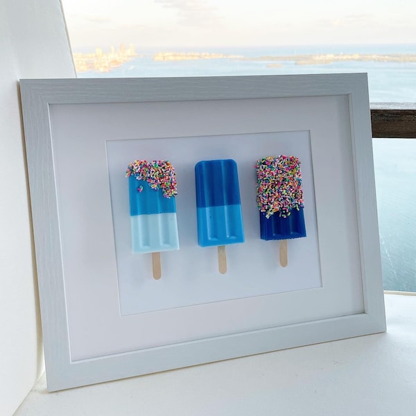 Custom Ombre Ice Pop Art Print – Colorful Kitchen Decor (12x15" )