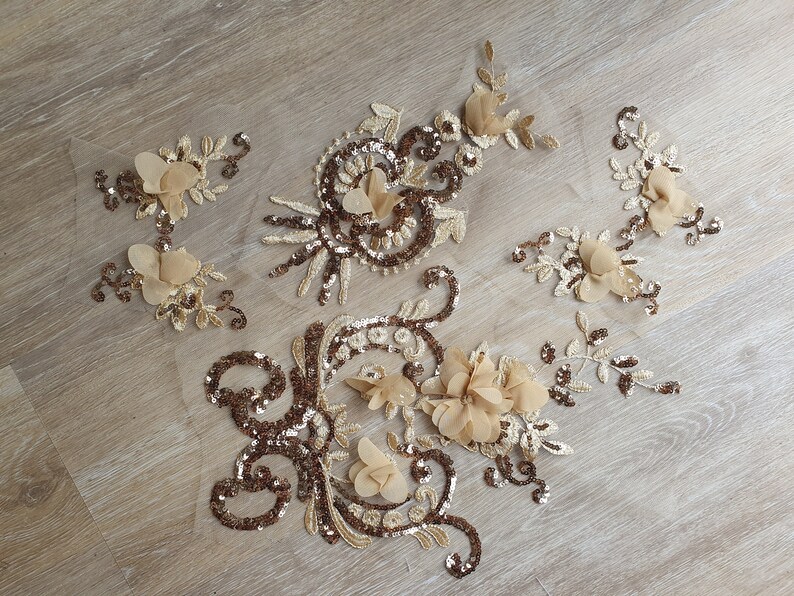 Lace embellishment pack sequined lace,Vintage lace Lace trim collection Beaded lace appliques Bridal Lace Dance trims Floral Applique