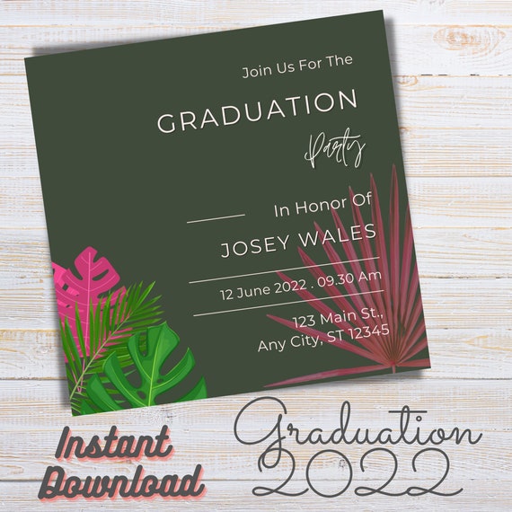Graduation Party Invitation Template Graduation Invitation Etsy Graduation Party Invitation Template Graduation Invitation Etsy