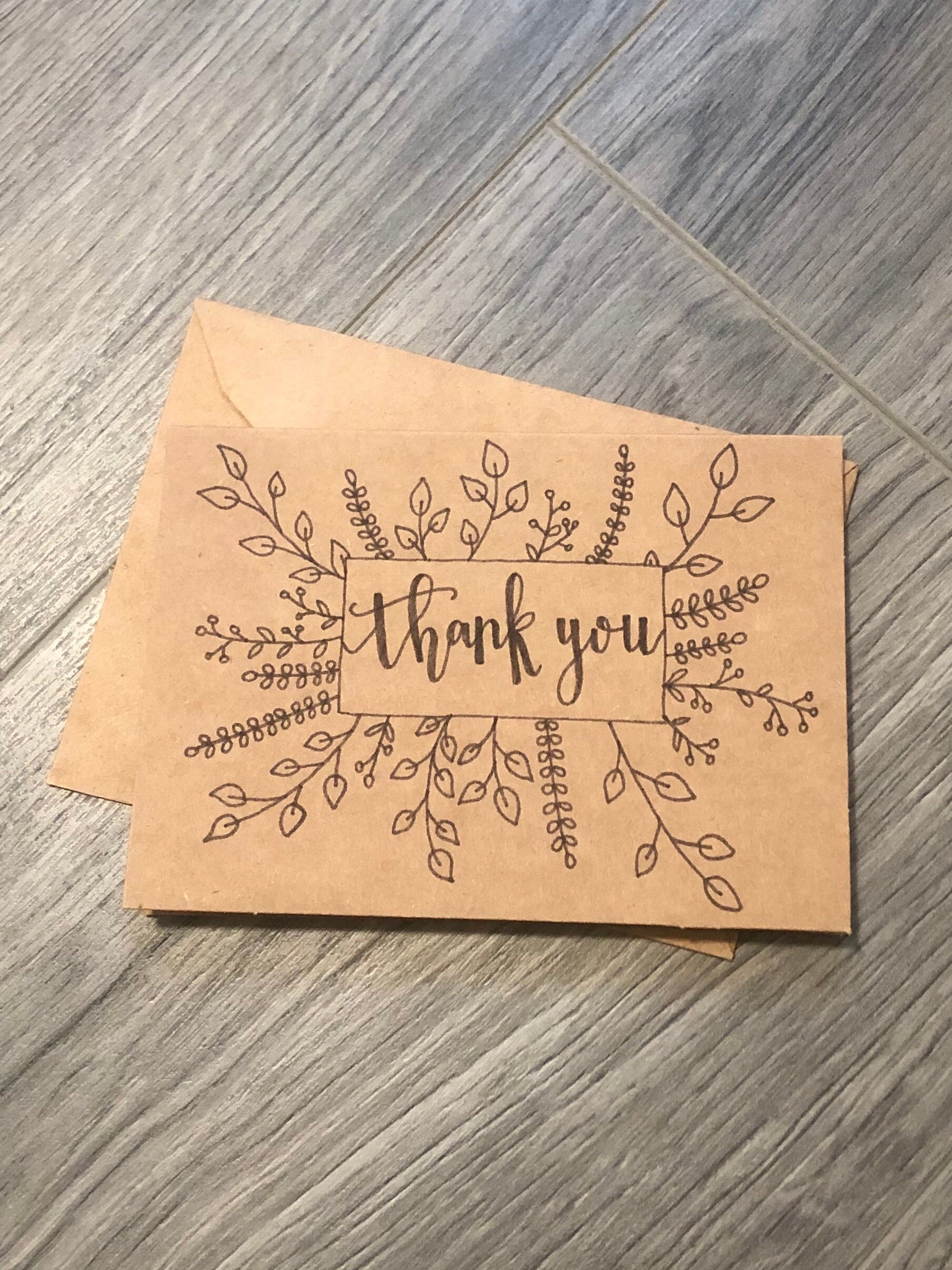 4x5.5 Handmade Thank You Card and Envelope Blank Etsy