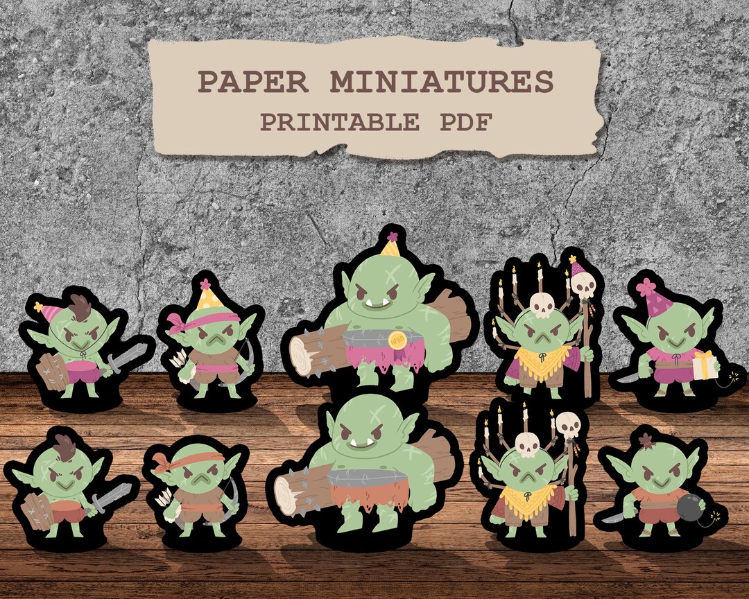 GOBLINS Paper Miniatures Birthday Party and Regular Versions - Etsy