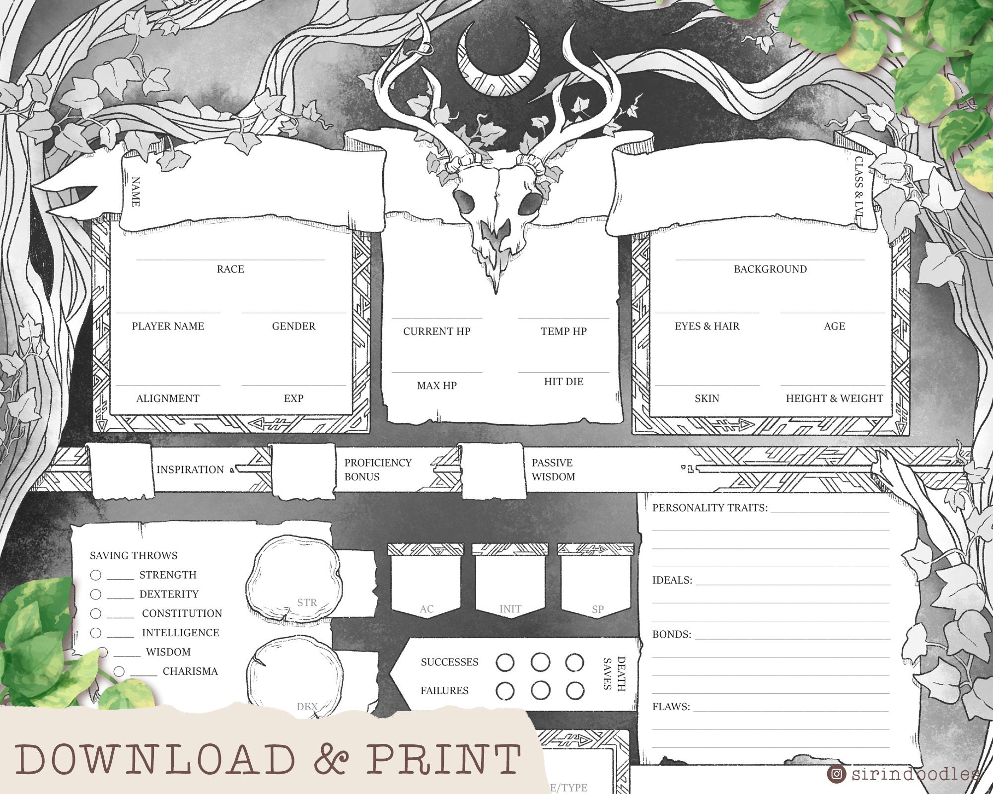 D D Character Sheet Nature Magic Custom Character Sheets Etsy D D Character Sheet Nature Magic Custom Character Sheets Etsy