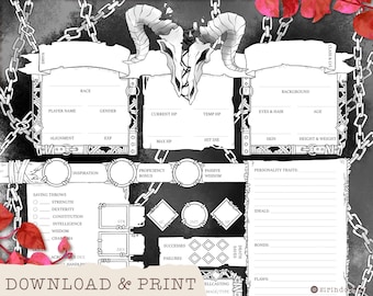 D D Character Sheet Unchained Force Custom Character Etsy New Zealand