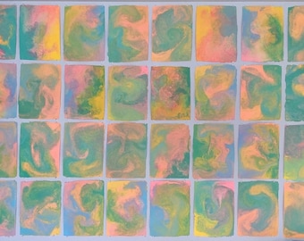 5 handgemachte bunte Kartonbögen im Format 24x30 cm