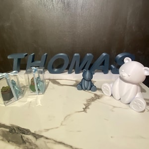 Scritta personalizzata Battesimo - Compleanno - Nascita neonato - Stampa 3D - Orsetto - Bomboniera - Festa - Cerimonia - Bambino - Bambina