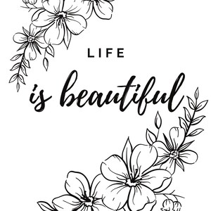 Coloring page  life is beautiful
