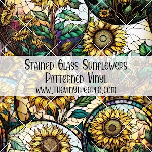 Stained Glass Sunflowers Patterned Vinyl