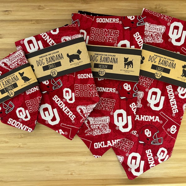 University of Oklahoma Over the Collar Bandanas- For Cats & Dogs