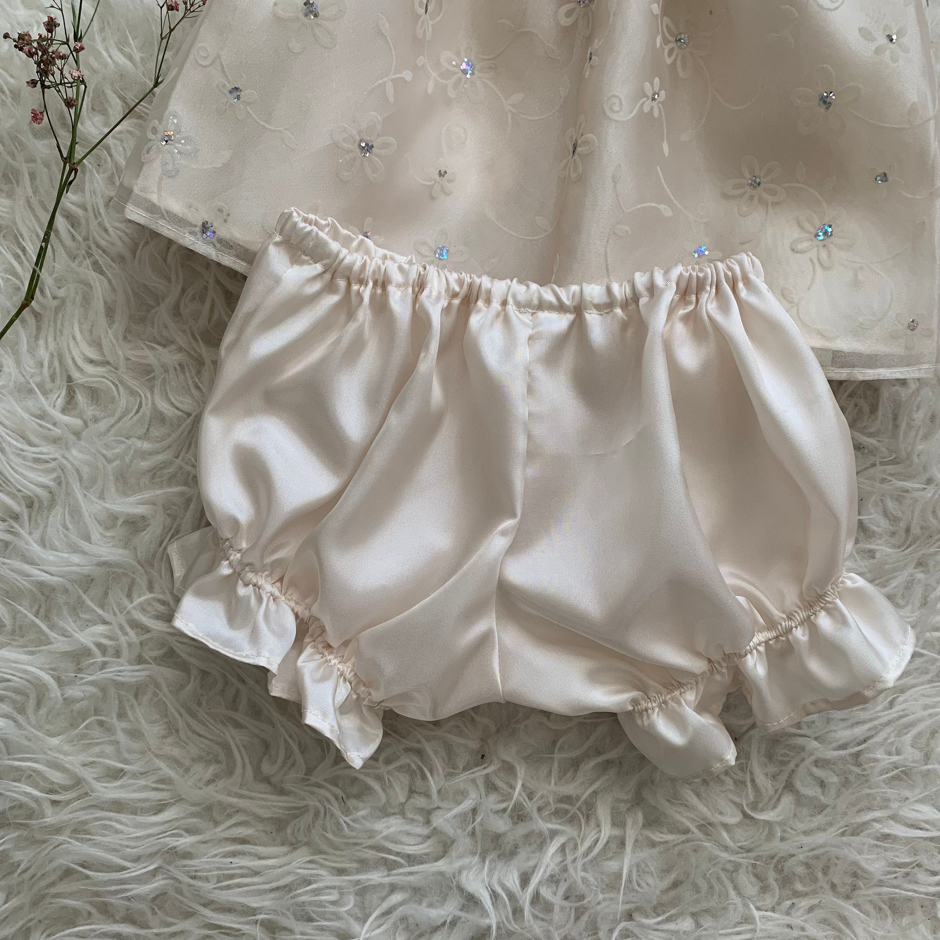 Ivory Flower Dress With Holographic Glitter size M - Etsy UK