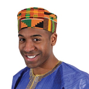 African Traditional Kente Kufi Hat Style 2: for Men and Women image 3