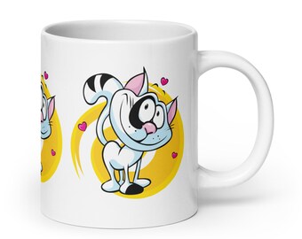 White glossy mug