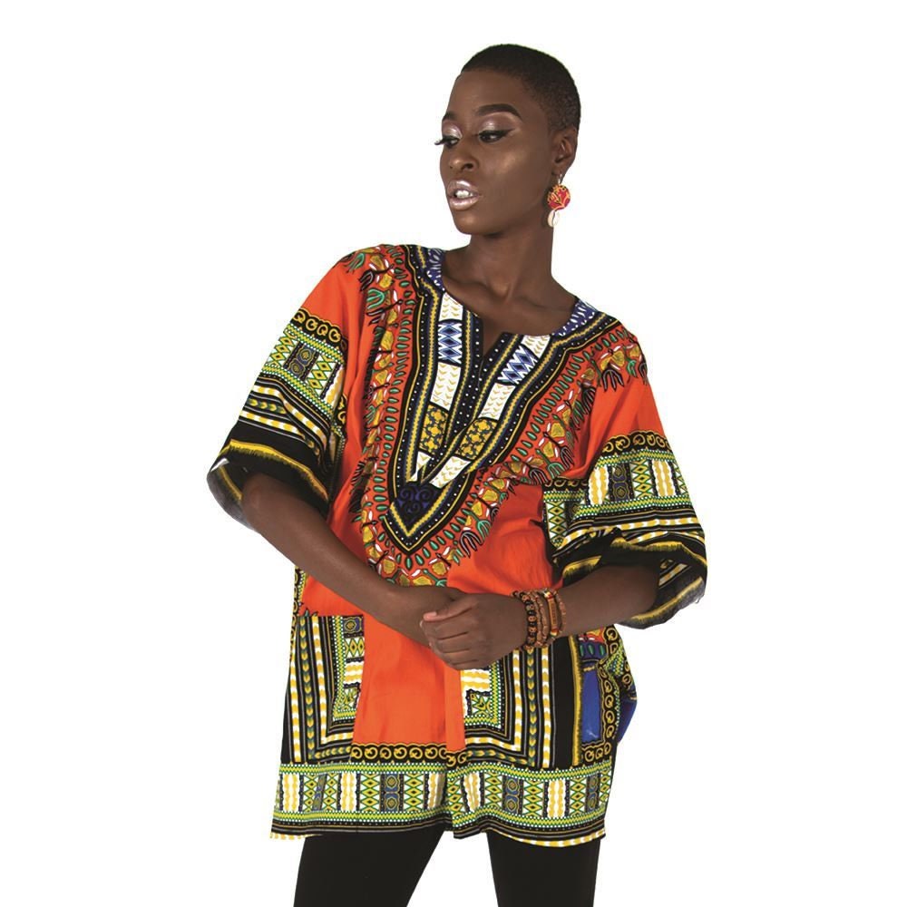 Traditional African Dashiki Print Unisex Top/shirt/blouse Orange Colour  Small to 4XL - Etsy Australia
