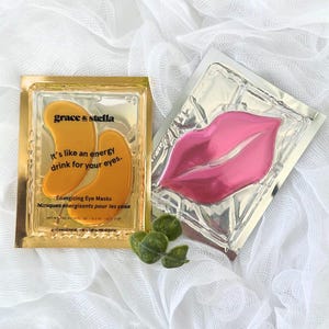 Under Eye & Lip Mask Combo Set, Energizing and Moisturizing, Spa Day at Home, Pamper Gift, Bachelorette Party Favor, Build A Box Add-On
