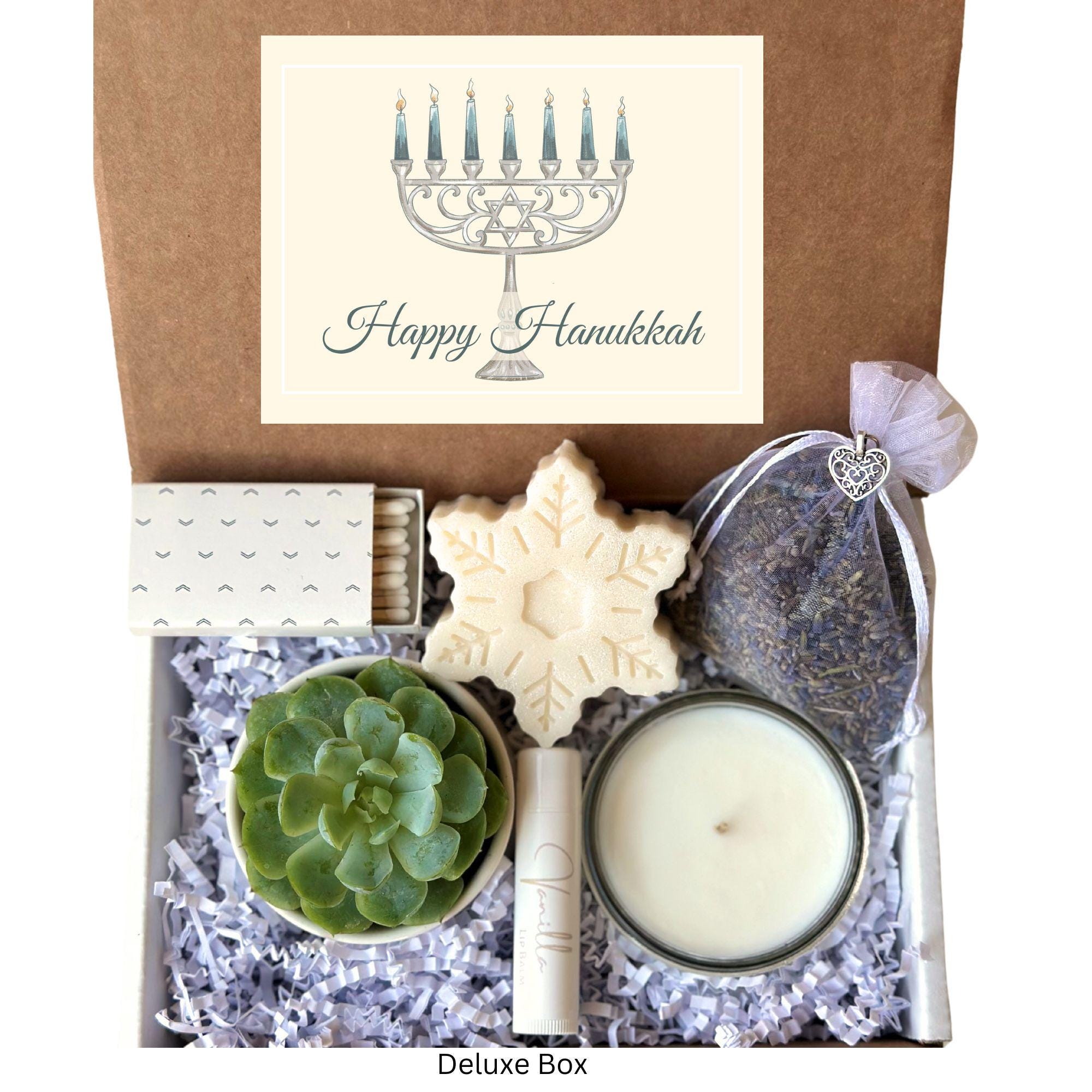 HAPPY HANUKKAH Spa Gift Box, Succulent and Candle, Chanukah