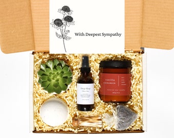 Sympathy Gift Box | 8 oz Candle & Succulent Gift | Spa Gift Set | Condolence Gift | Sympathy Box | Sorry For Your Loss | Grief Gift Box