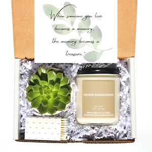 SYMPATHY GRIEF GIFT with Succulent & Candle, Memorial Gift Box, Grieving Friend Care Package, Bereavement, Loss of Father, Mother or Friend
