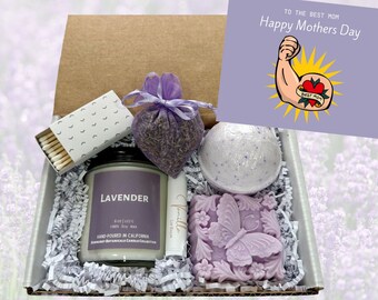 QUICK SHIP, Best Mom, Mothers Day Gift Basket,  Mother's Day Gift Box, Lavender Gift Set, Best Mom Tattoo, Spa Box for Mom,  Wife