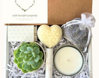 Pet Loss Gift Box - Succulent and Candle, Bereavement Gift Set, Pet Memorial Grief Box, Condolence Pet Sympathy Care Package, Spa Basket