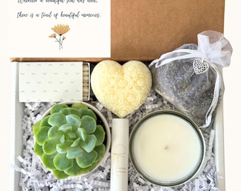 GRIEF GIFT - Sympathy Care Package for Loss with Candle & Succulent, Pamper Set for Grieving Friend,  Bereavement Box, Condolence Gift Set